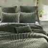 Green Velvet King 3 Piece Quilt Set