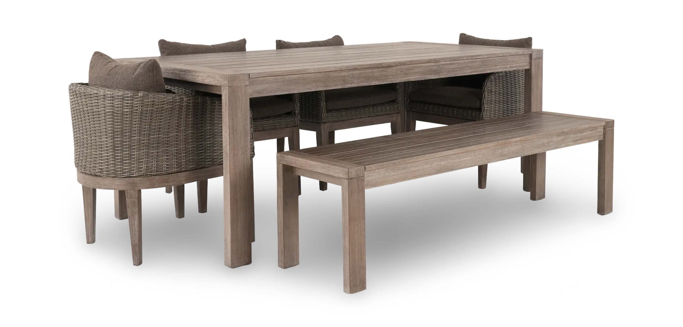 Laguna Brown 6 Piece Wicker Patio Dining Set-1