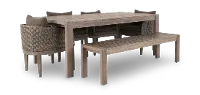 Laguna Brown 6 Piece Wicker Patio Dining Set