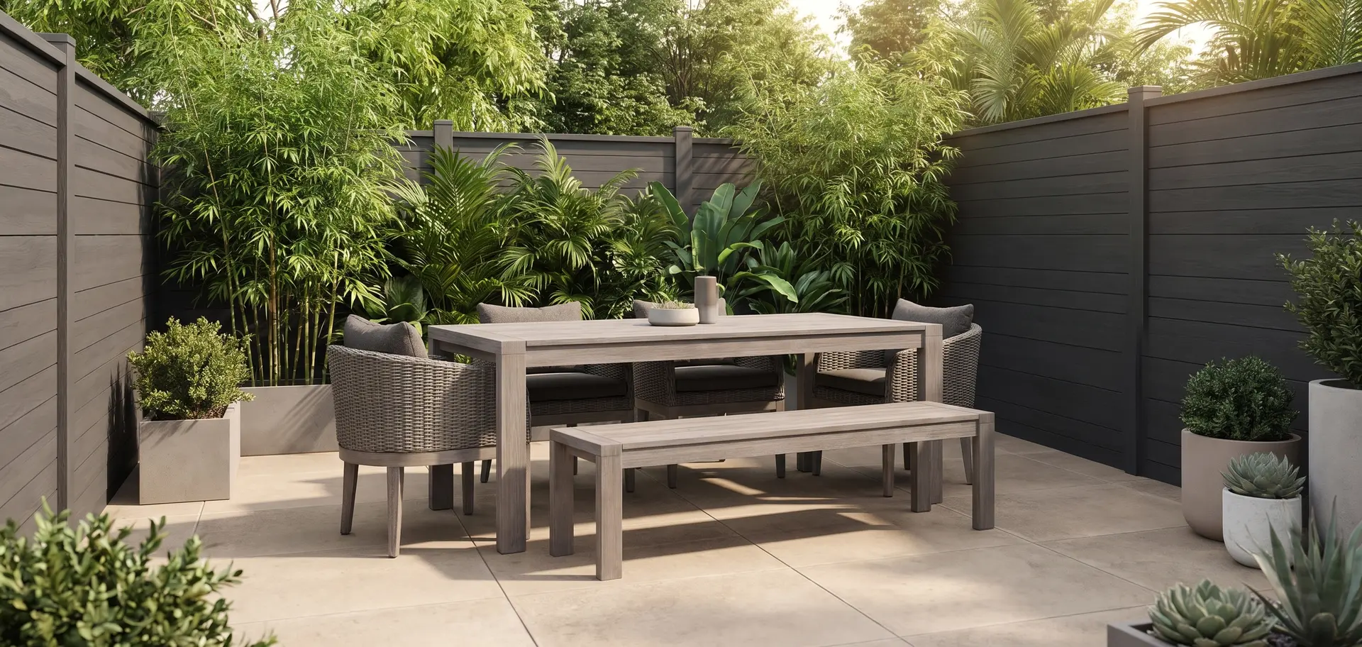 Laguna Brown 6 Piece Wicker Patio Dining Set-2