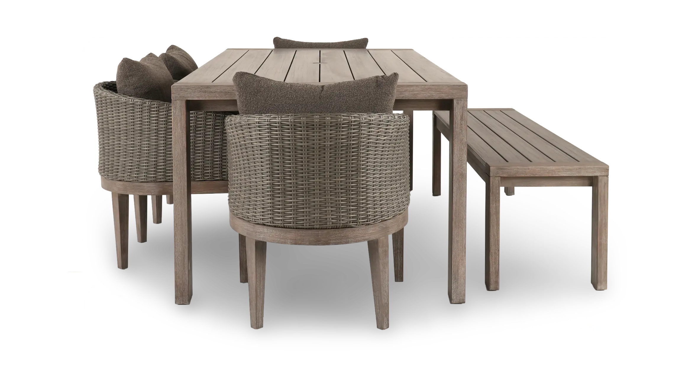 Laguna Brown 6 Piece Wicker Patio Dining Set-6