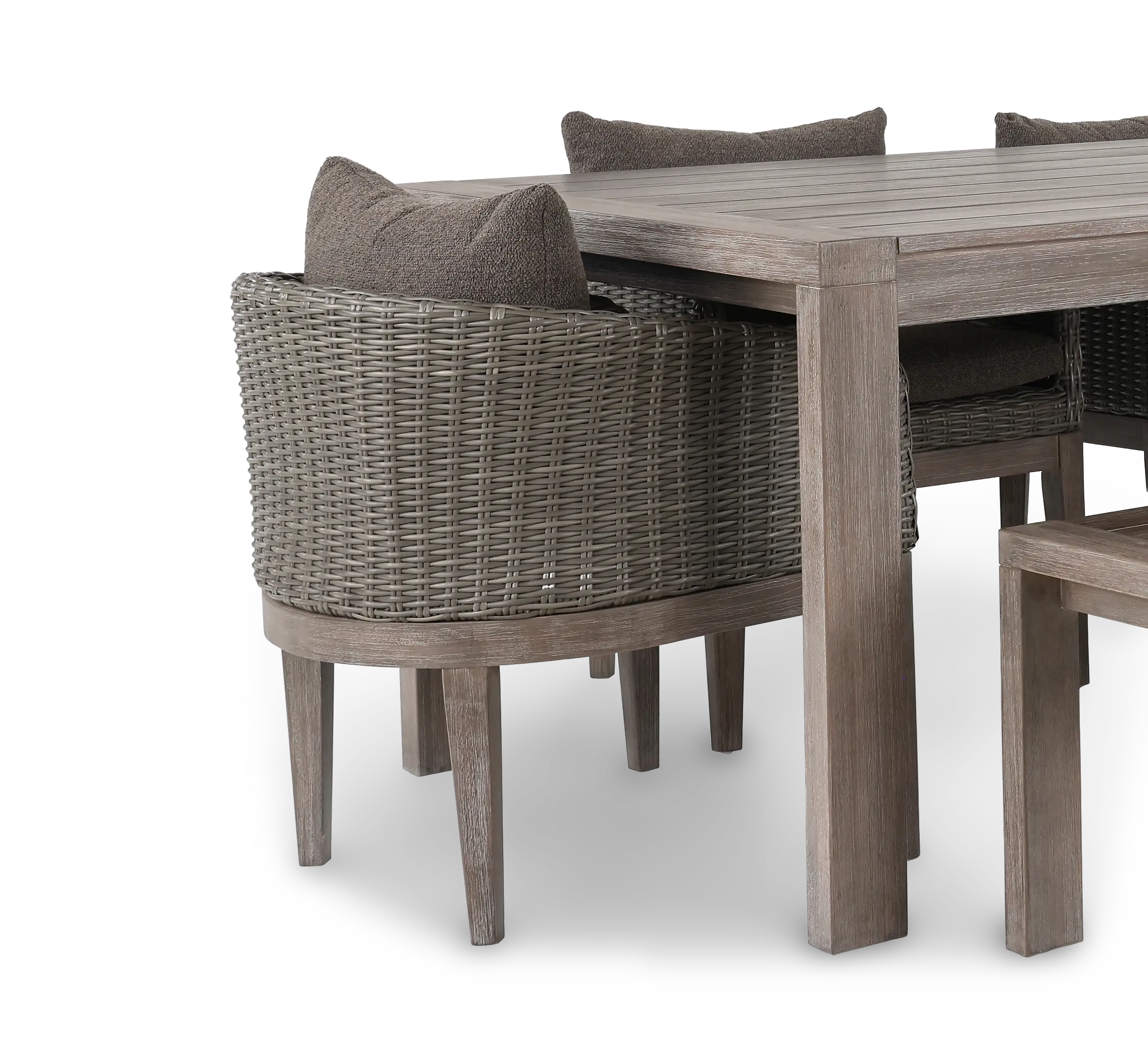 Laguna Brown 6 Piece Wicker Patio Dining Set-7