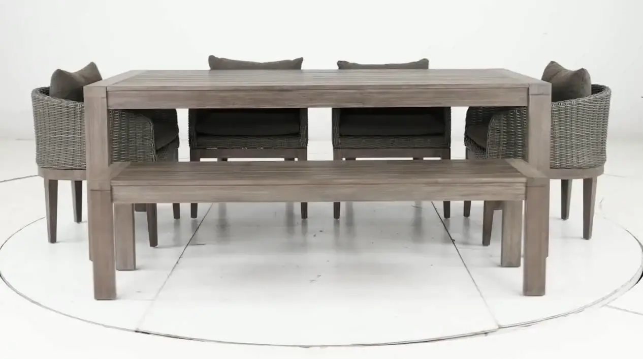 Laguna Brown 6 Piece Wicker Patio Dining Set-8
