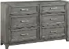 Jordan Driftwood Gray 6-Drawer Dresser