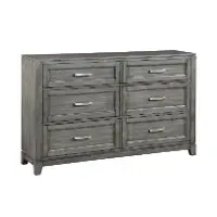 Jordan Driftwood Gray 6-Drawer Dresser