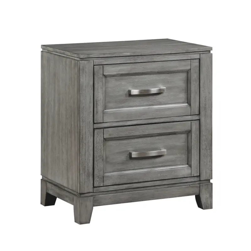Jordan Driftwood Gray 2-Drawer Nightstand