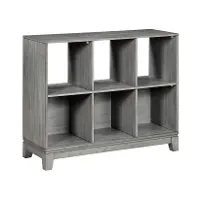 Jordan Driftwood Gray 6-Shelf Bookcase