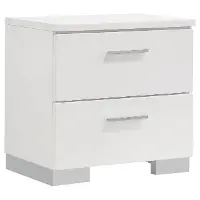 Manhattan Bright White 2-Drawer Nightstand