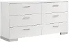 Manhattan Bright White 6-Drawer Dresser