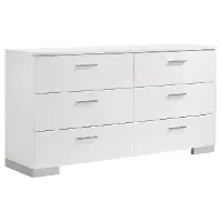 Manhattan Bright White 6-Drawer Dresser