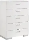 Manhattan Bright White 5-Drawer Chest