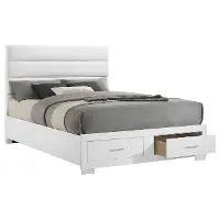 Manhattan Bright White Queen Storage Bed