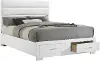 Manhattan Bright White King Storage Bed