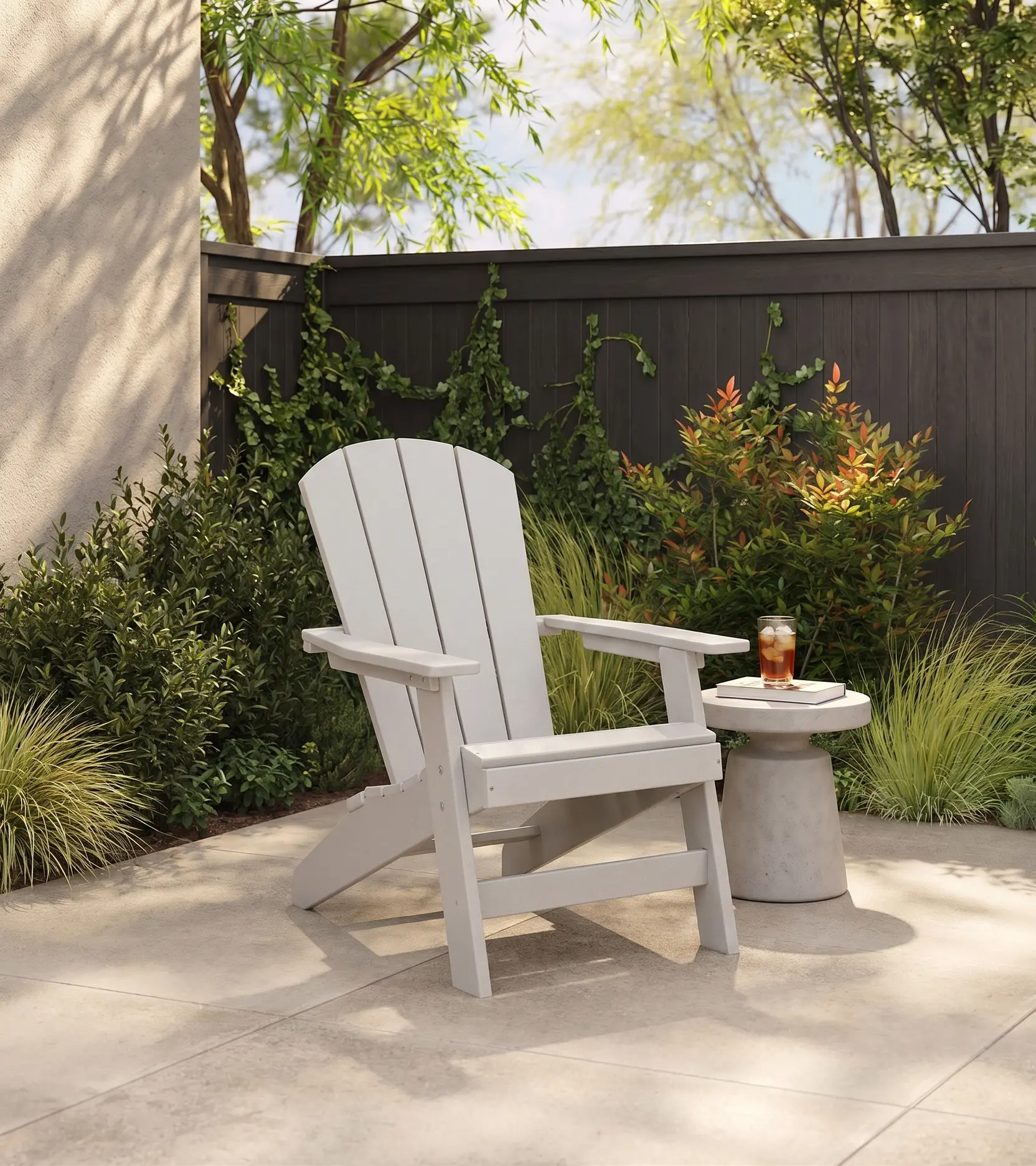 Polybird Gray Adirondak Chair-2