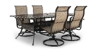 Montreal 5 Piece Brown Patio Dining Set with Swivel Sling Chairs