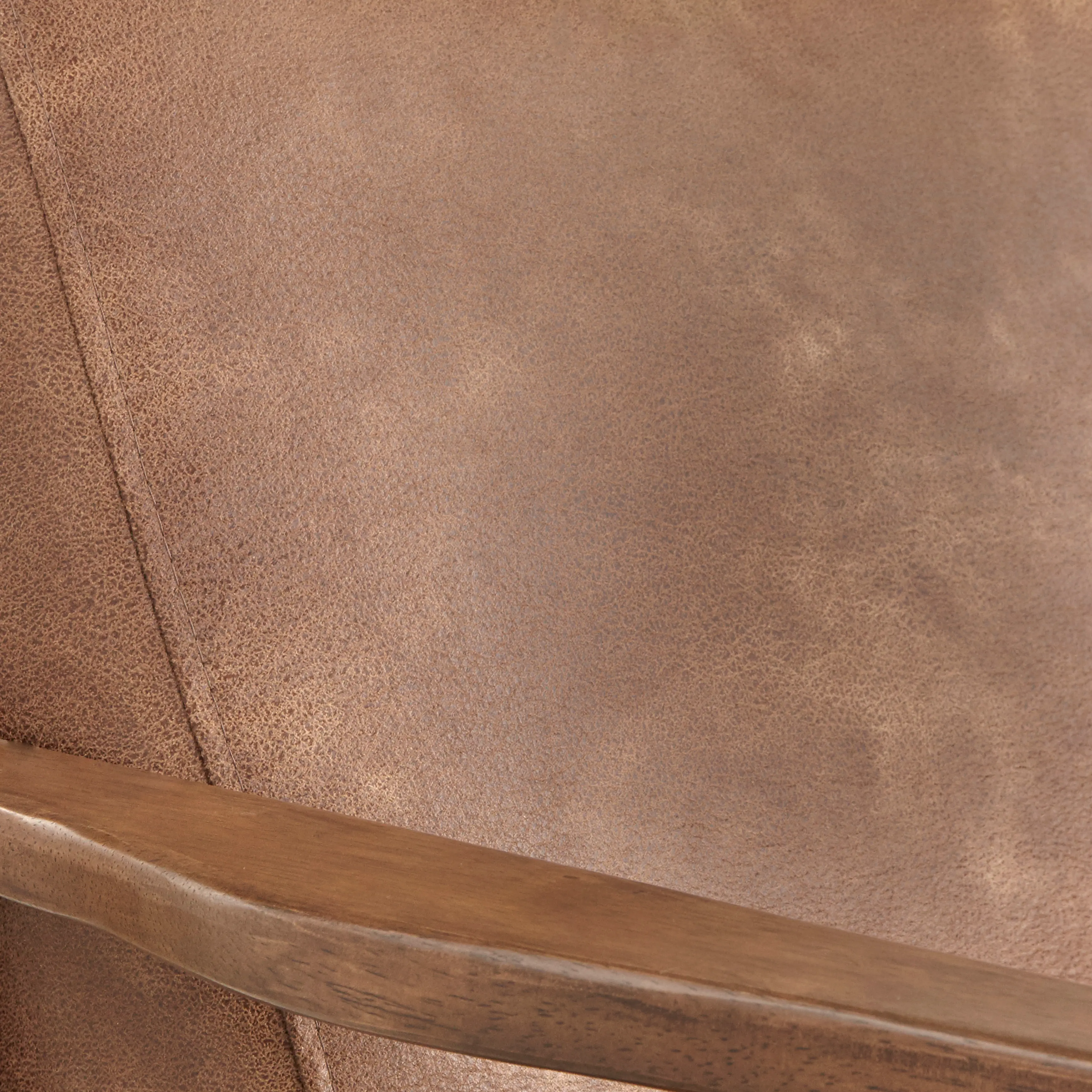 Angelo Camel Brown and Walnut Vegan Leather Armchair-4
