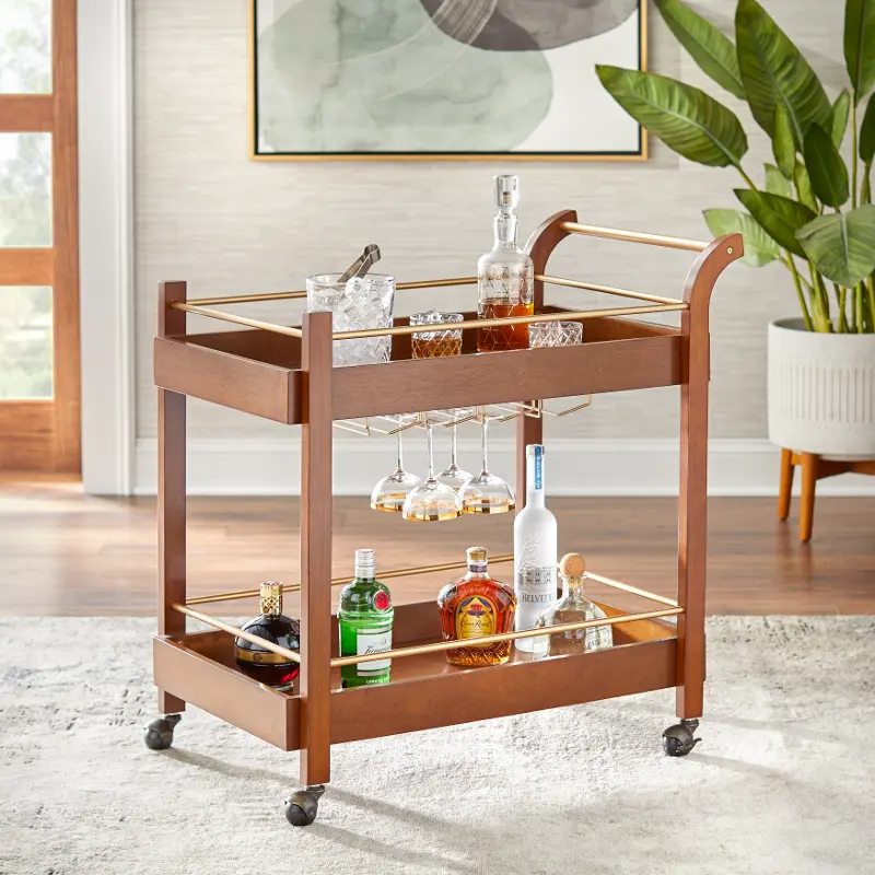 Butler Bar Walnut Cart