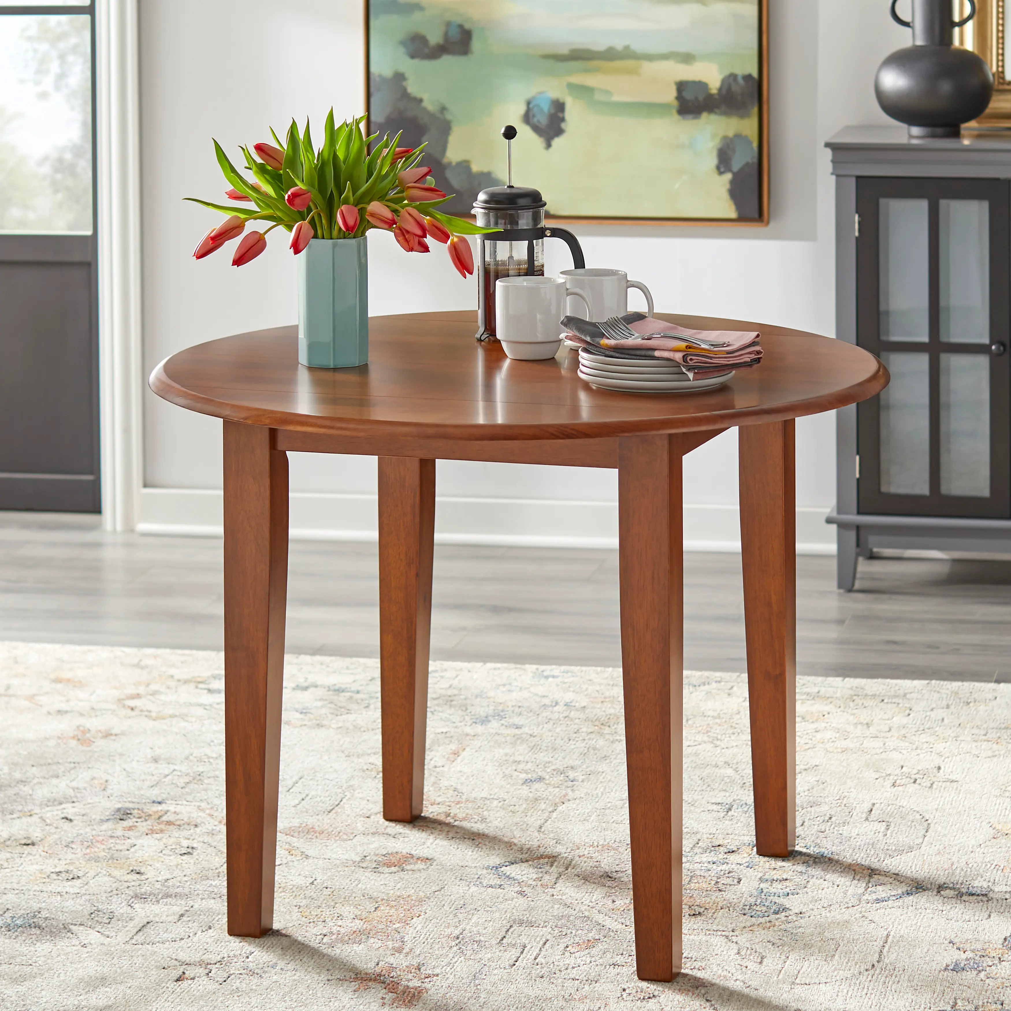 Bosley Walnut Drop Leaf Dining Table-2