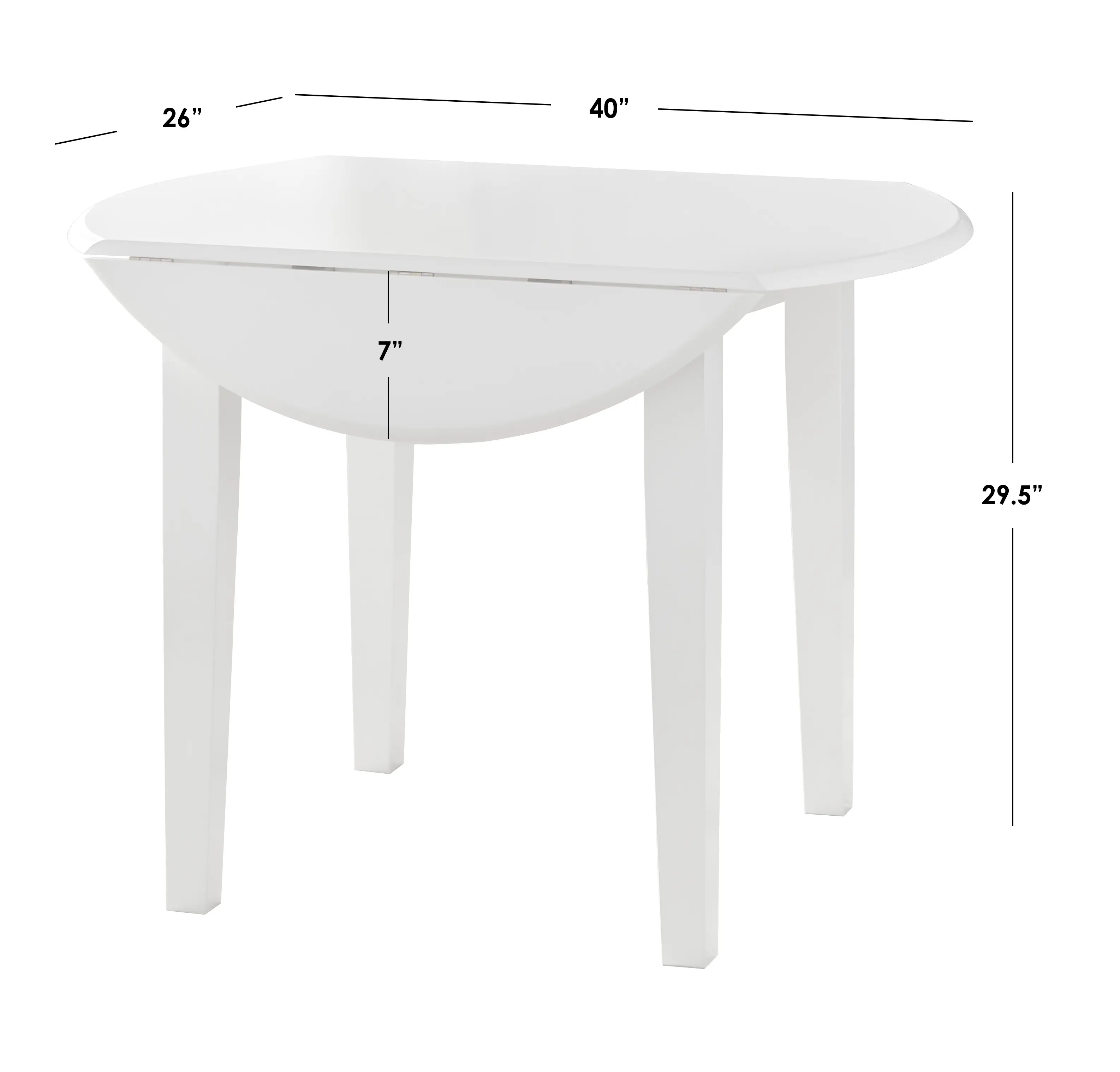 Bosley White Drop Leaf Dining Table-4