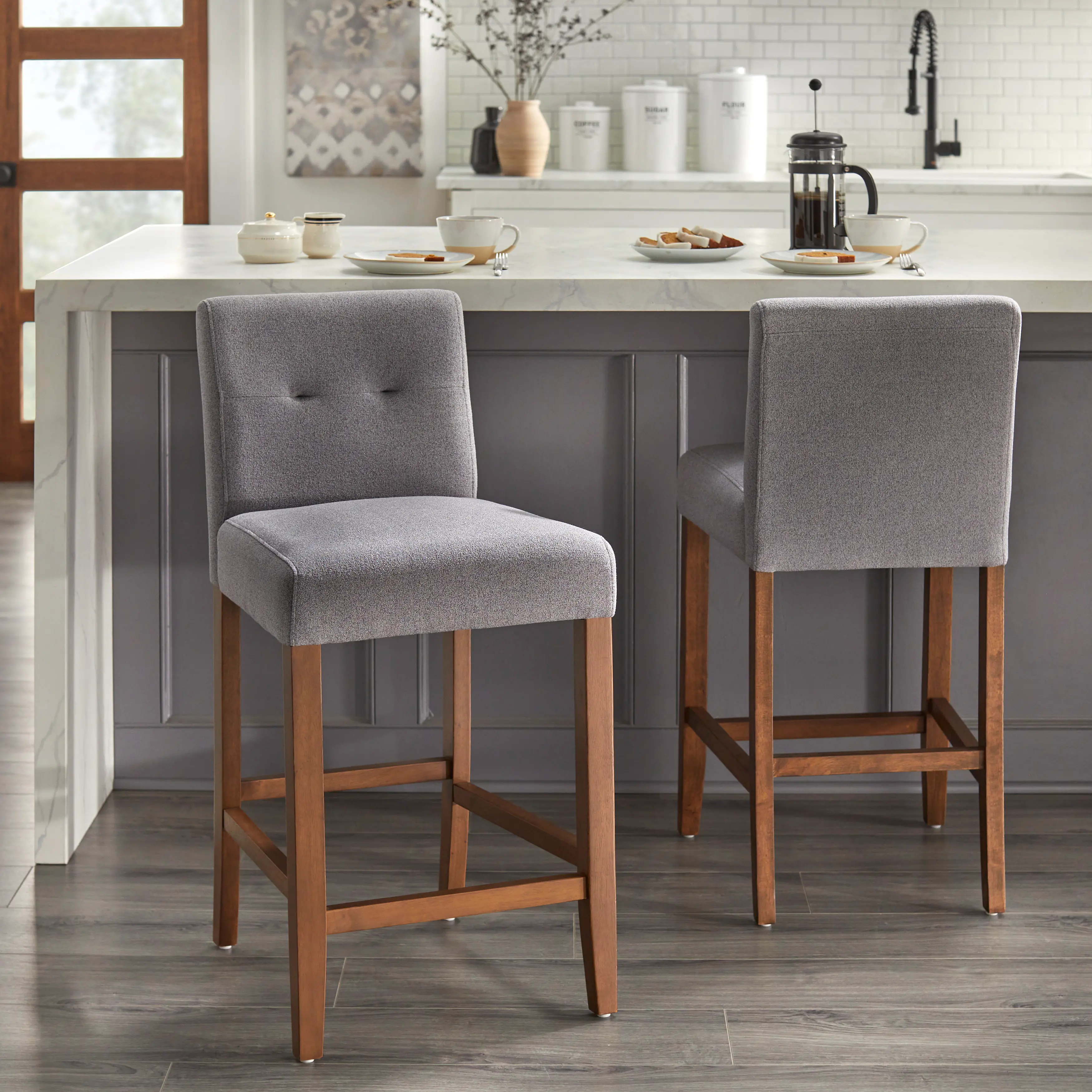Edgar Gray Counter Stool, Set of 2-2