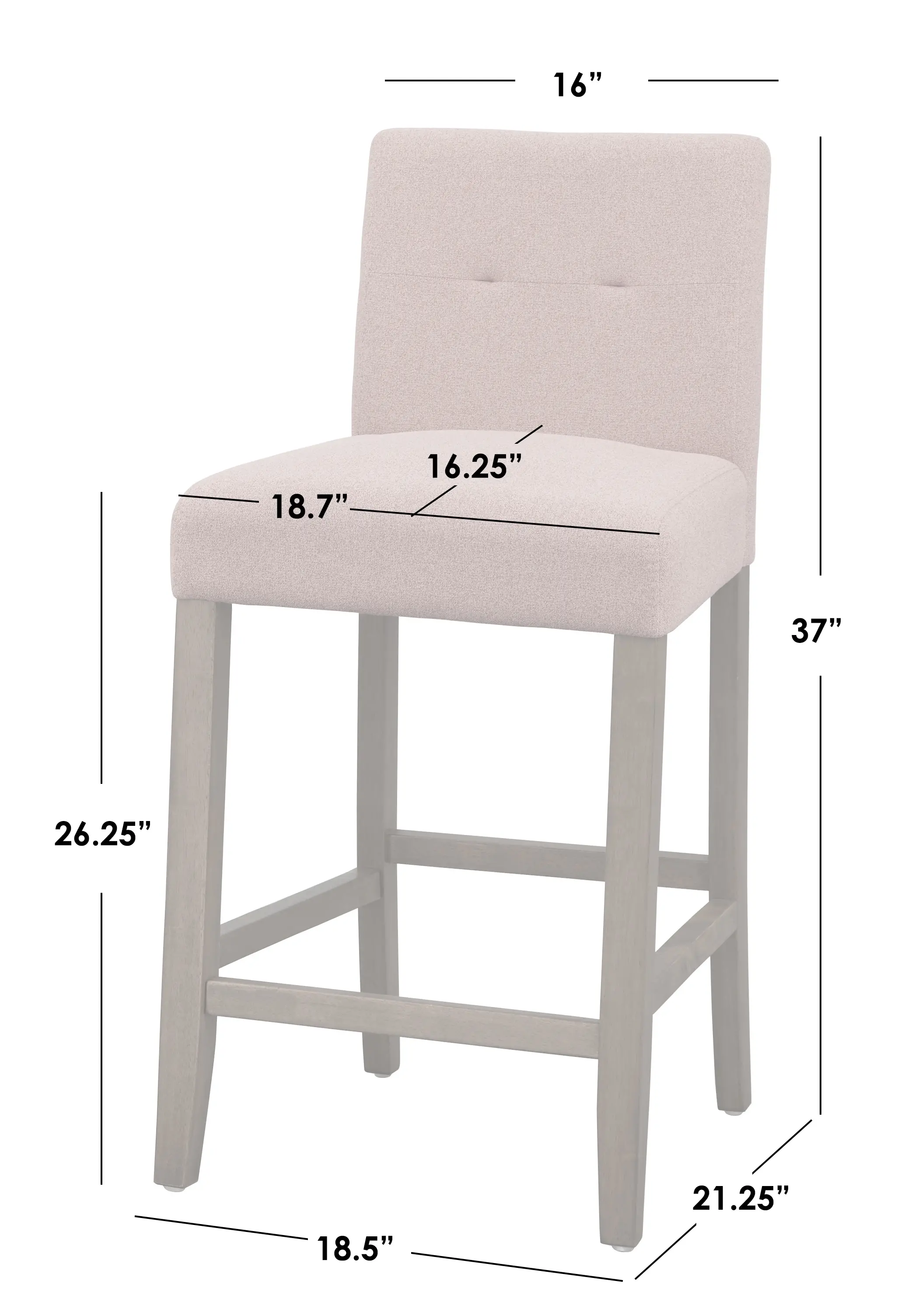 Edgar Beige Counter Stool, Set of 2-3