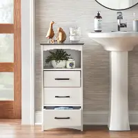 Dallin 31.5  White and Charcoal Bathroom Cabinet