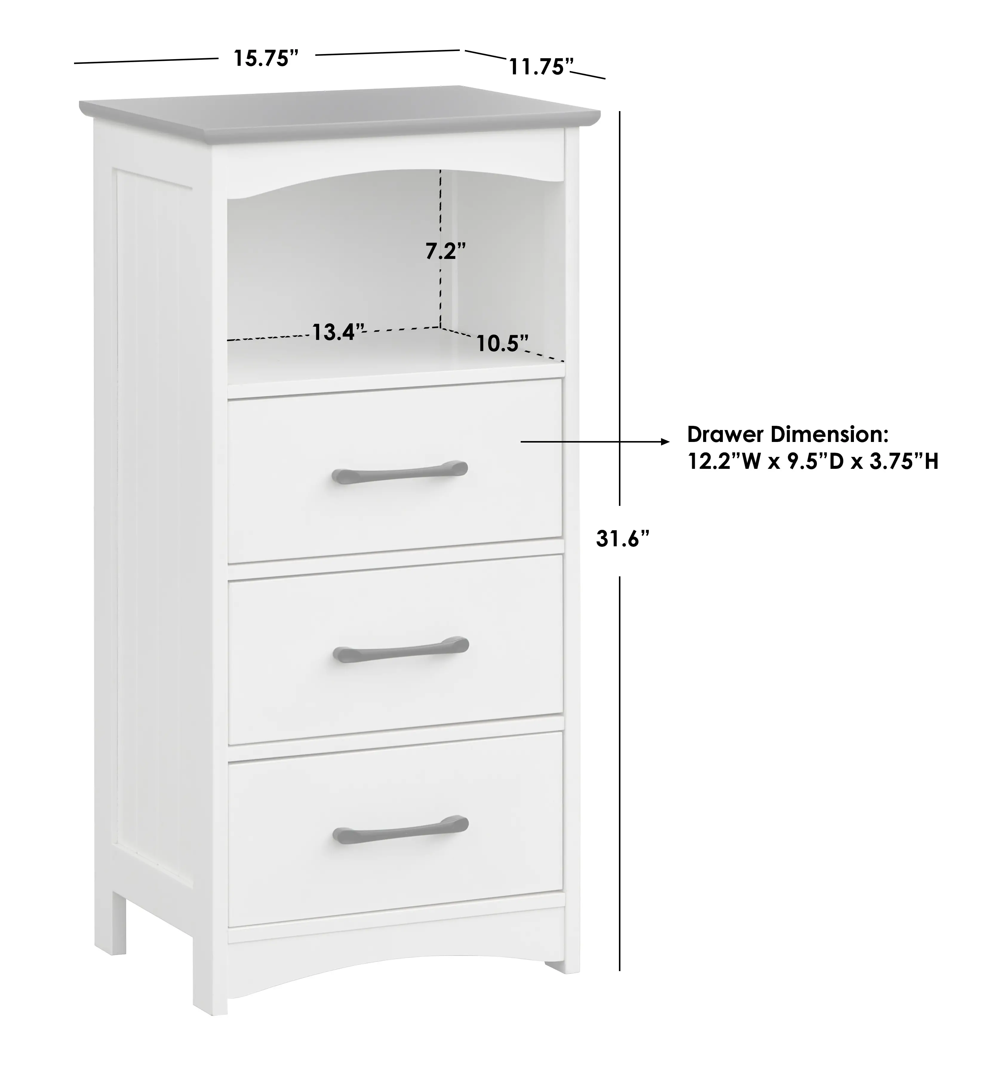 Dallin 31.5  White and Charcoal Bathroom Cabinet-2