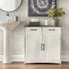 Dallin 31.5  White and Charcoal Bathroom Floor Cabinet