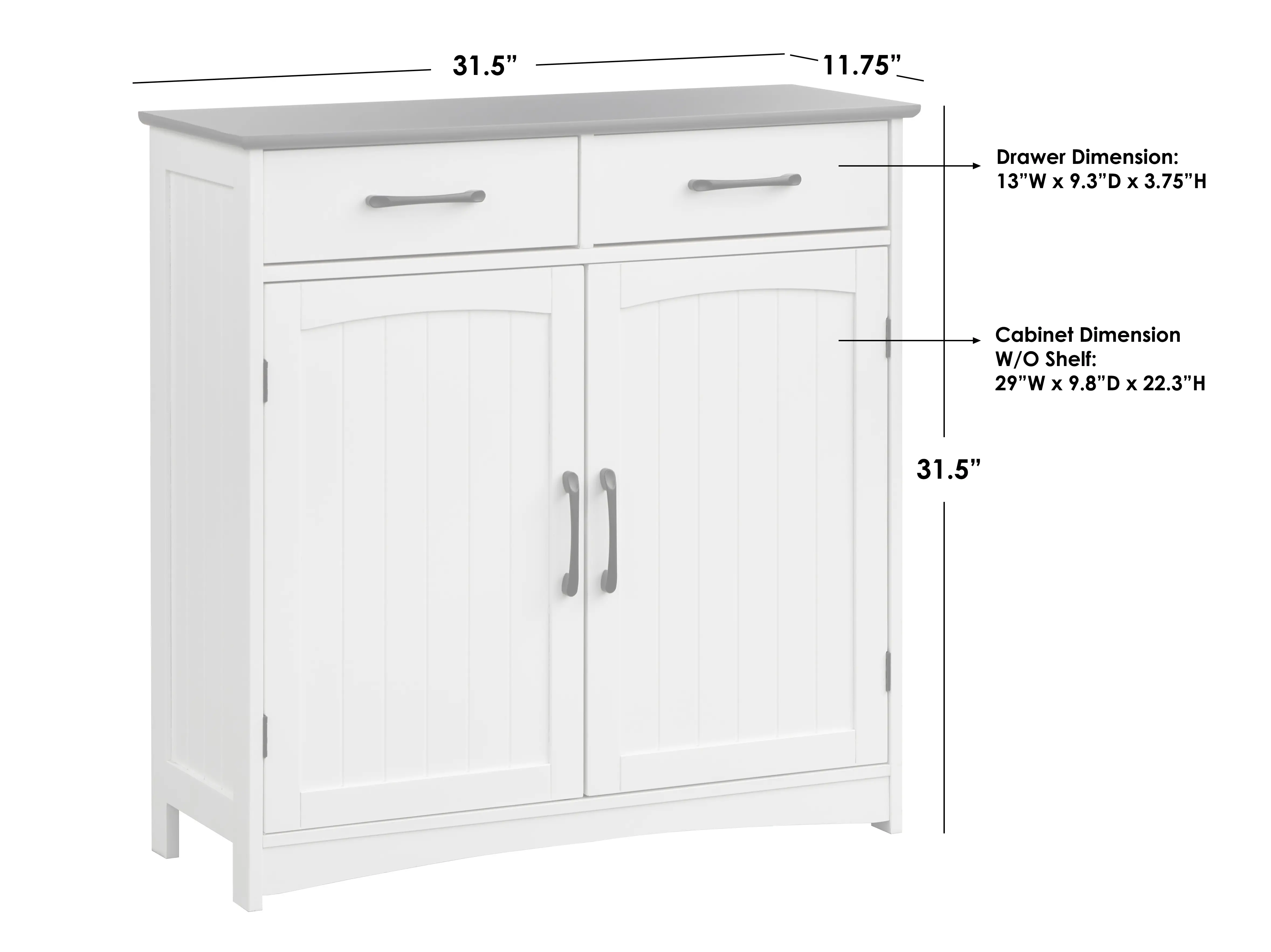 Dallin 31.5  White and Charcoal Bathroom Floor Cabinet-2
