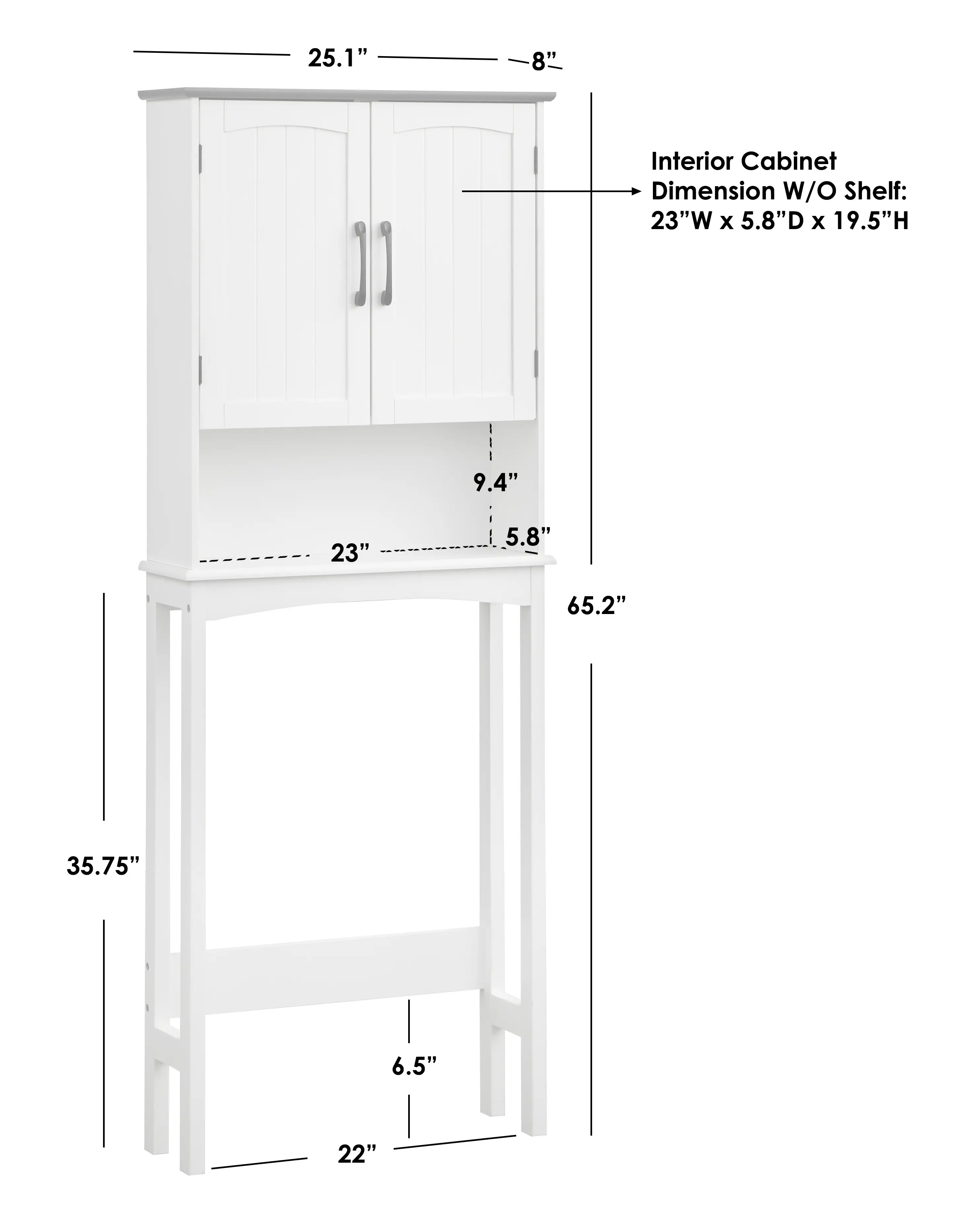 Dallin 65  White and Charcoal Space Saver-2