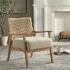 Emily Light Oak Cane Back Accent Chair