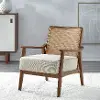 Emily Walnut Cane Back Accent Chair