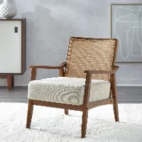 Emily Walnut Cane Back Accent Chair