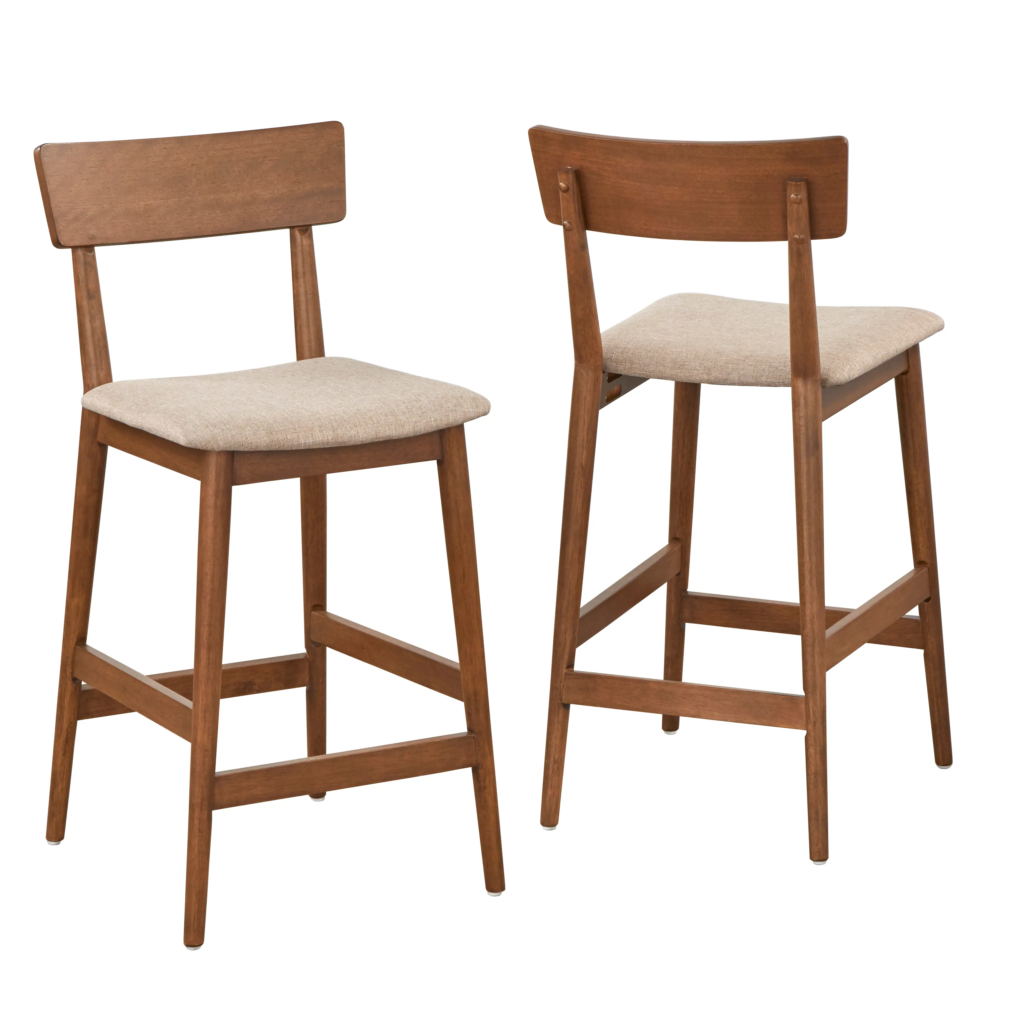 Darcy Walnut Counter Stools, Set of 2-1