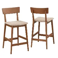 Darcy Walnut Counter Stools, Set of 2