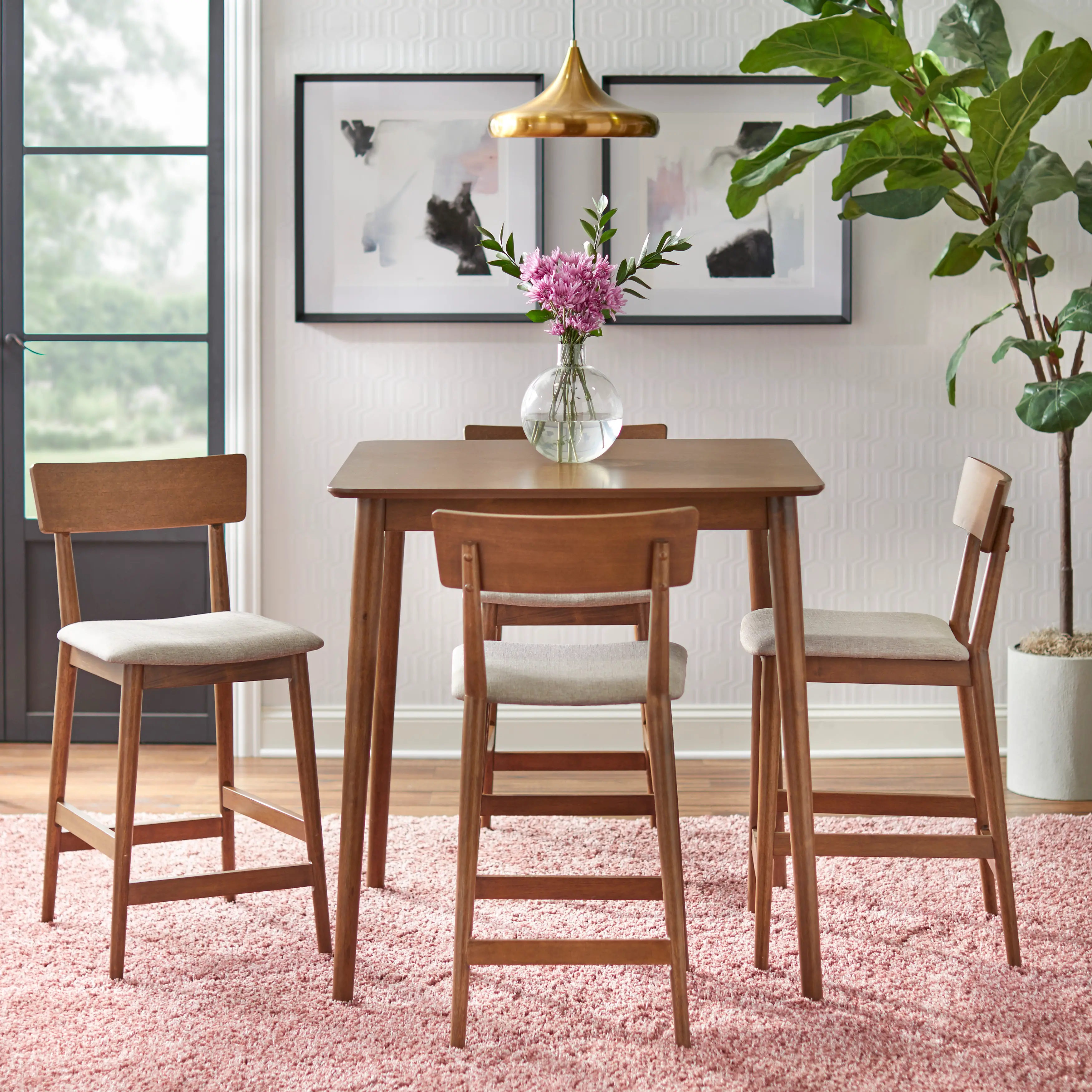 Darcy Walnut Counter Stools, Set of 2-3