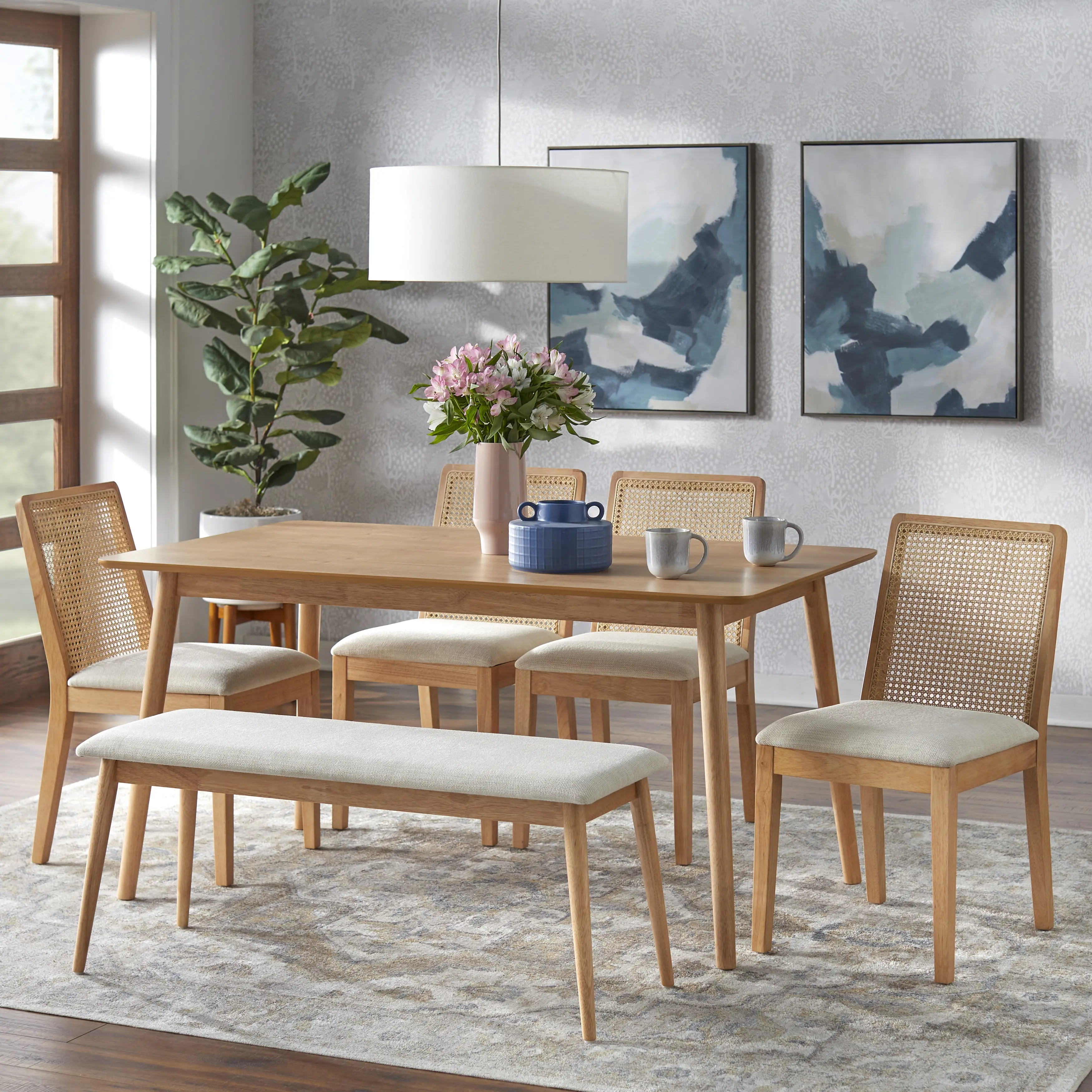 Darcy Light Oak Dining Bench-4
