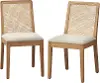 Darcy Cane Oak Dining Chairs, Set of 2