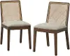 Darcy Cane Walnut Dining Chairs, Set of 2