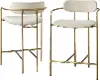 Retro Beige Counter Height Stools, Set of 2