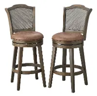 Hudson Walnut Armless Swivel Barstools, Set of 2