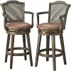 Hudson Walnut Swivel Barstools, Set of 2