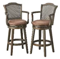 Hudson Walnut Swivel Barstools, Set of 2