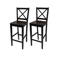 Theresa Black Counter Stools, Set of 2