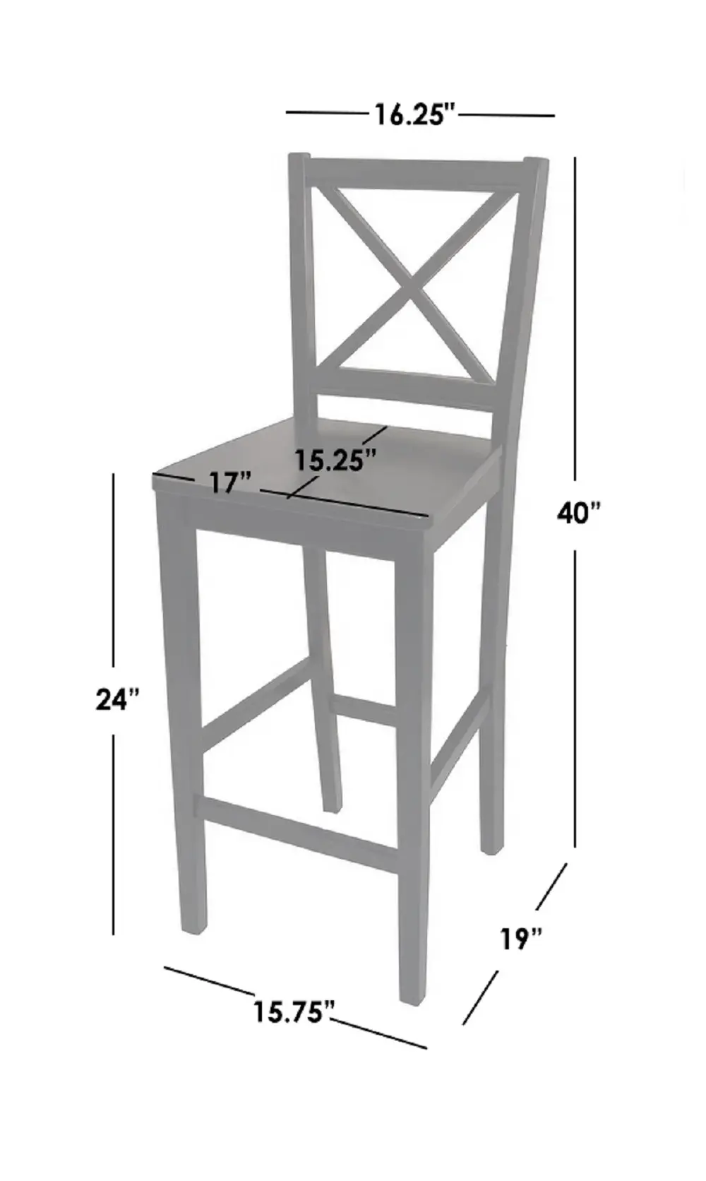 Theresa Black Counter Stools, Set of 2-4