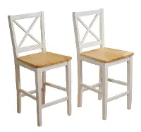 Theresa White Counter Stools, Set of 2