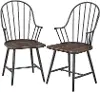 Joanna Black and Brown Arm Chairs, Set of 2