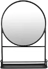 Round Wall Mirror with Shelf