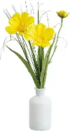 14  Yellow Cosmo in Glass Vase