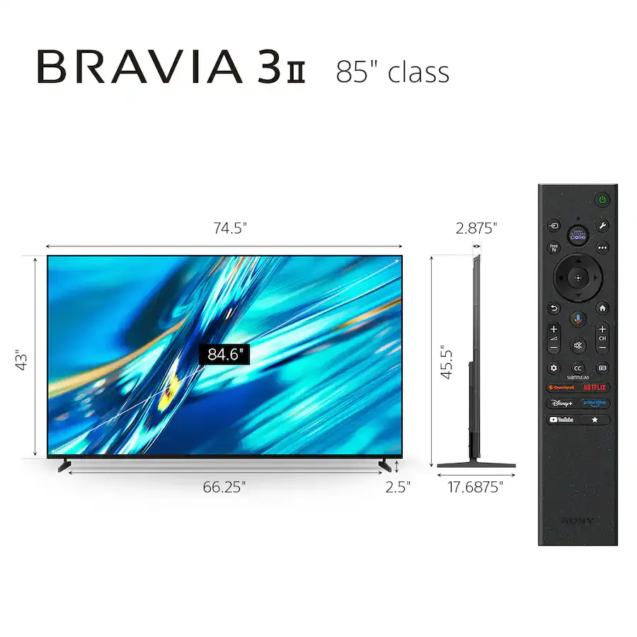 K85XR30M2 Sony Bravia 3 II 85  Class 4K HDR LED Google TV with Gemini-3
